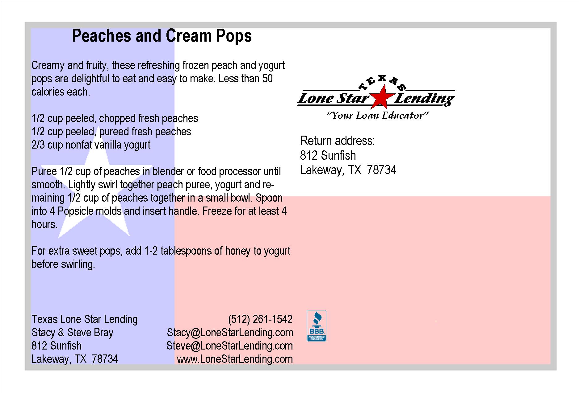 Peaches and Cream Pops recipe
