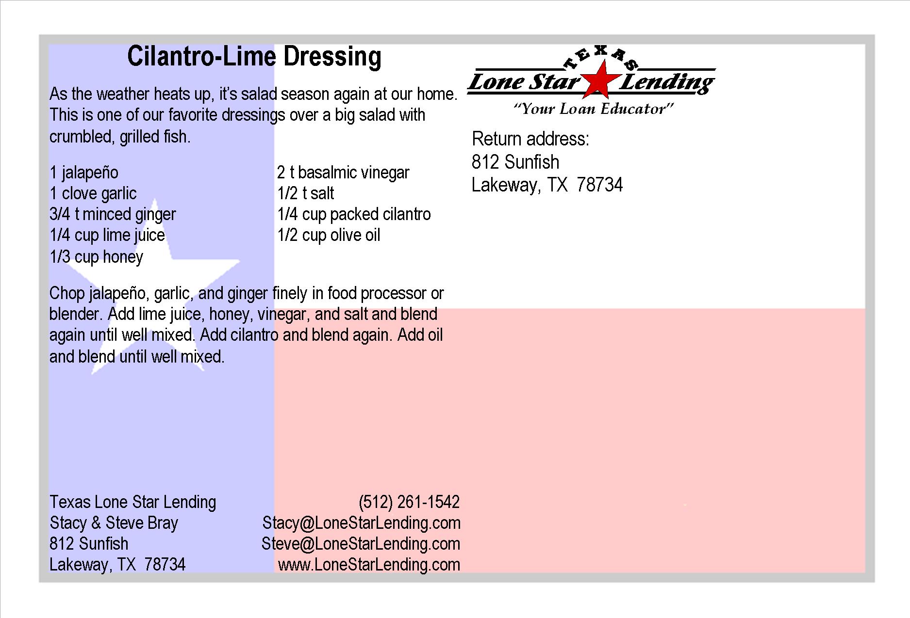 Cilantro-Lime Dressing recipe
