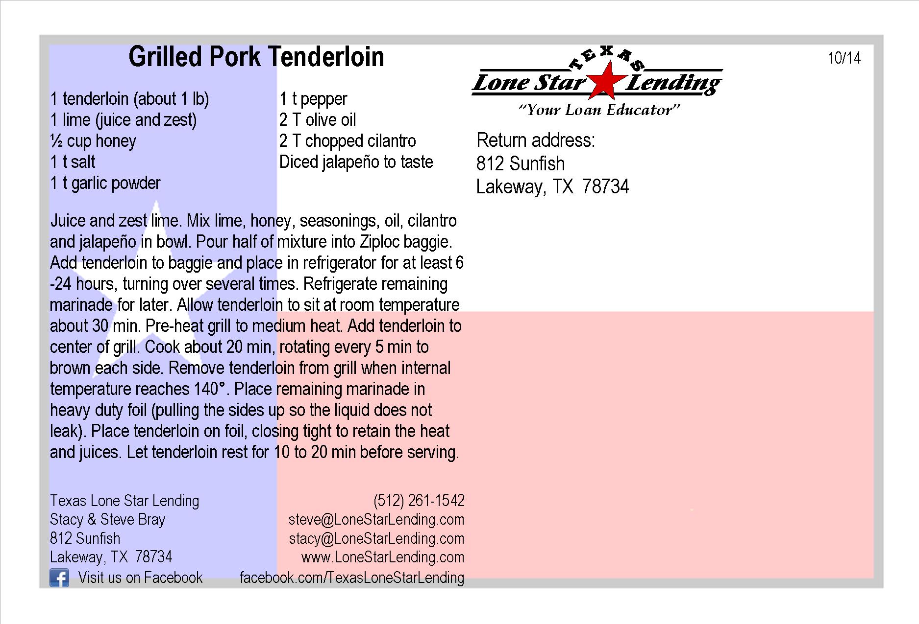 Grilled Pork Tenderloin recipe