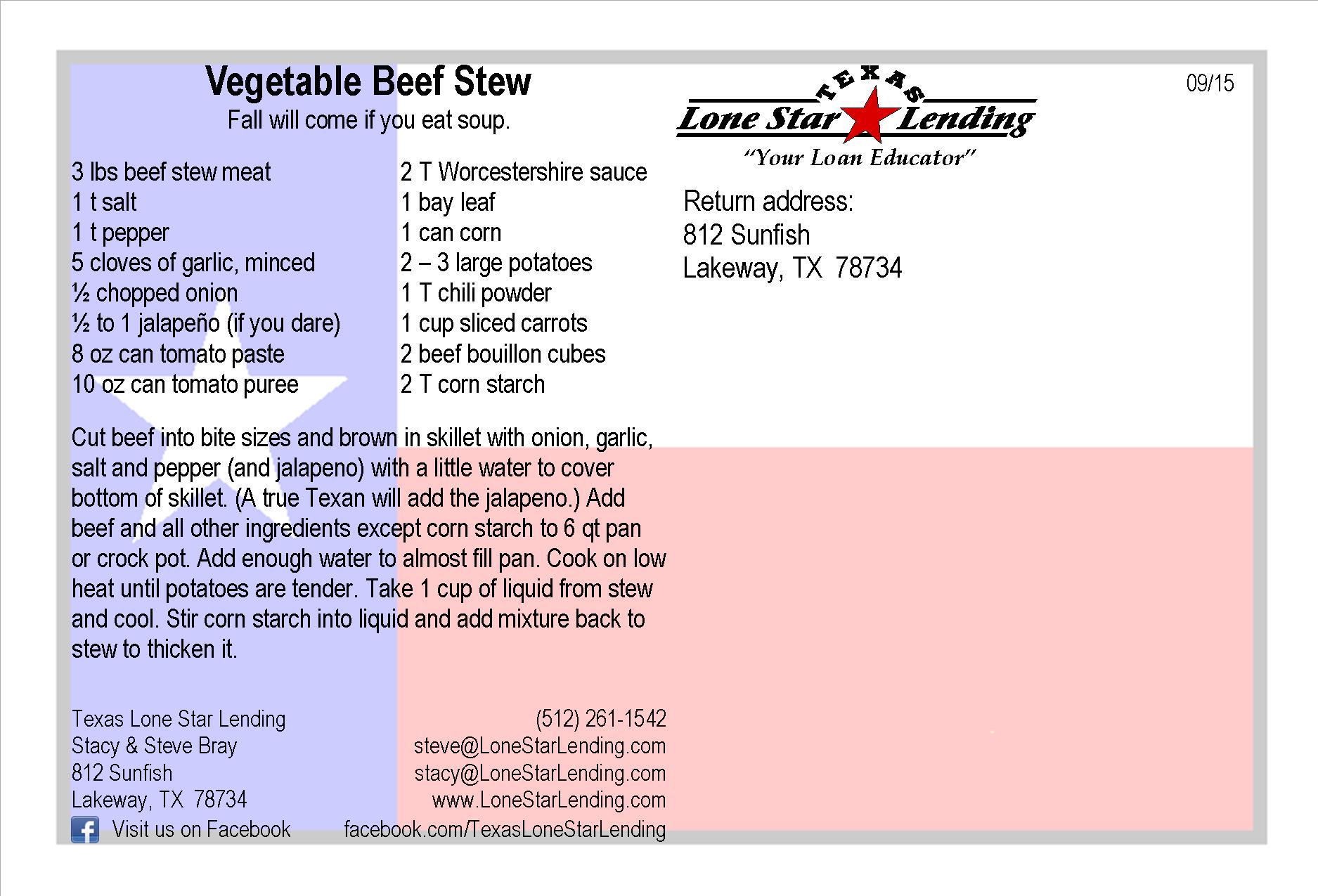 Vegetable Beef Stew recipe