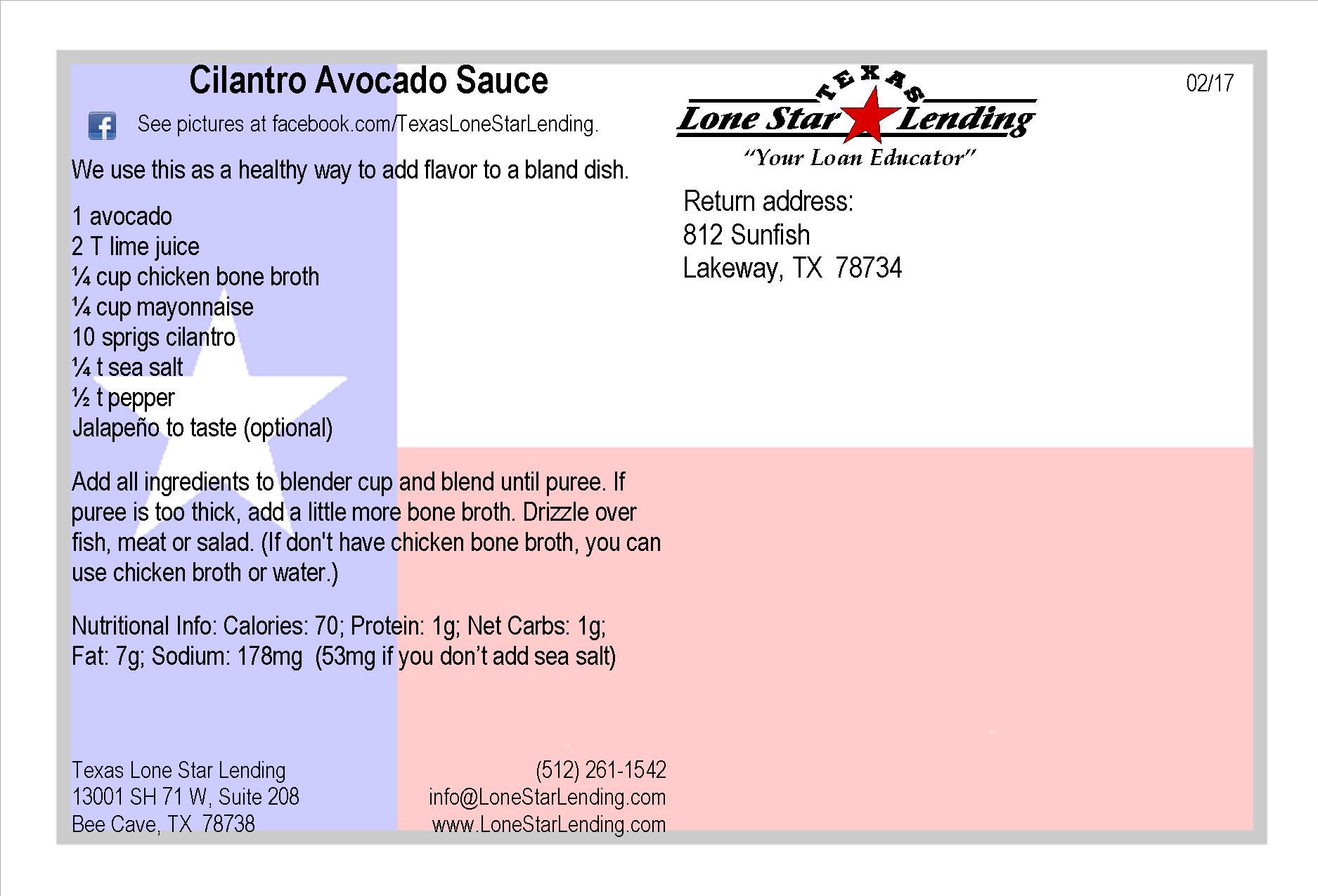 Cilantro Avocado Sauce recipe